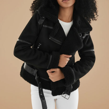 Luxury Faux Fur Pilot Jacket for Women