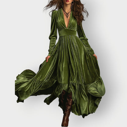 Classic Elegant Velvet Floor Length Dress