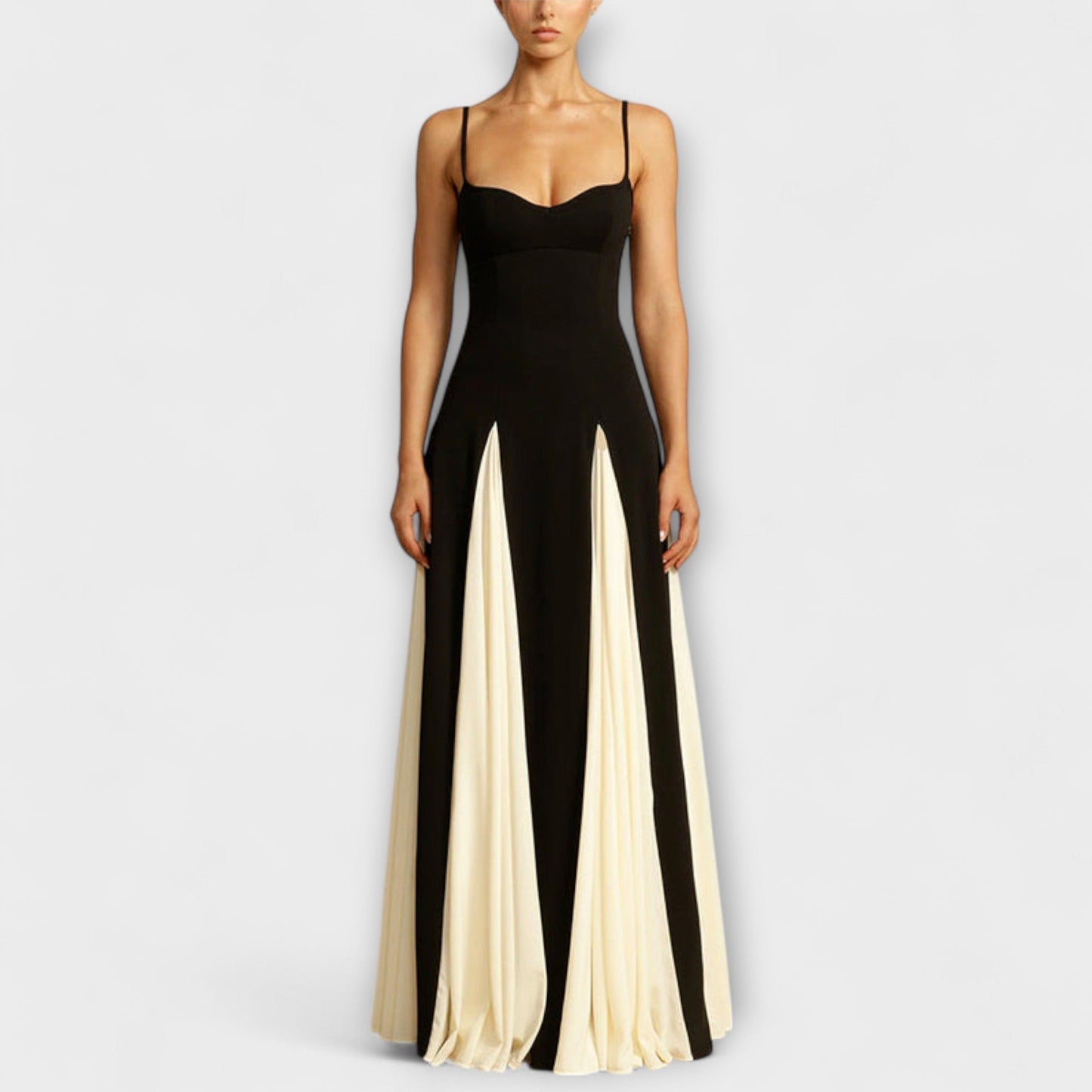 Elegant Floor Length Prom Dress with Tulle Details - Nocini