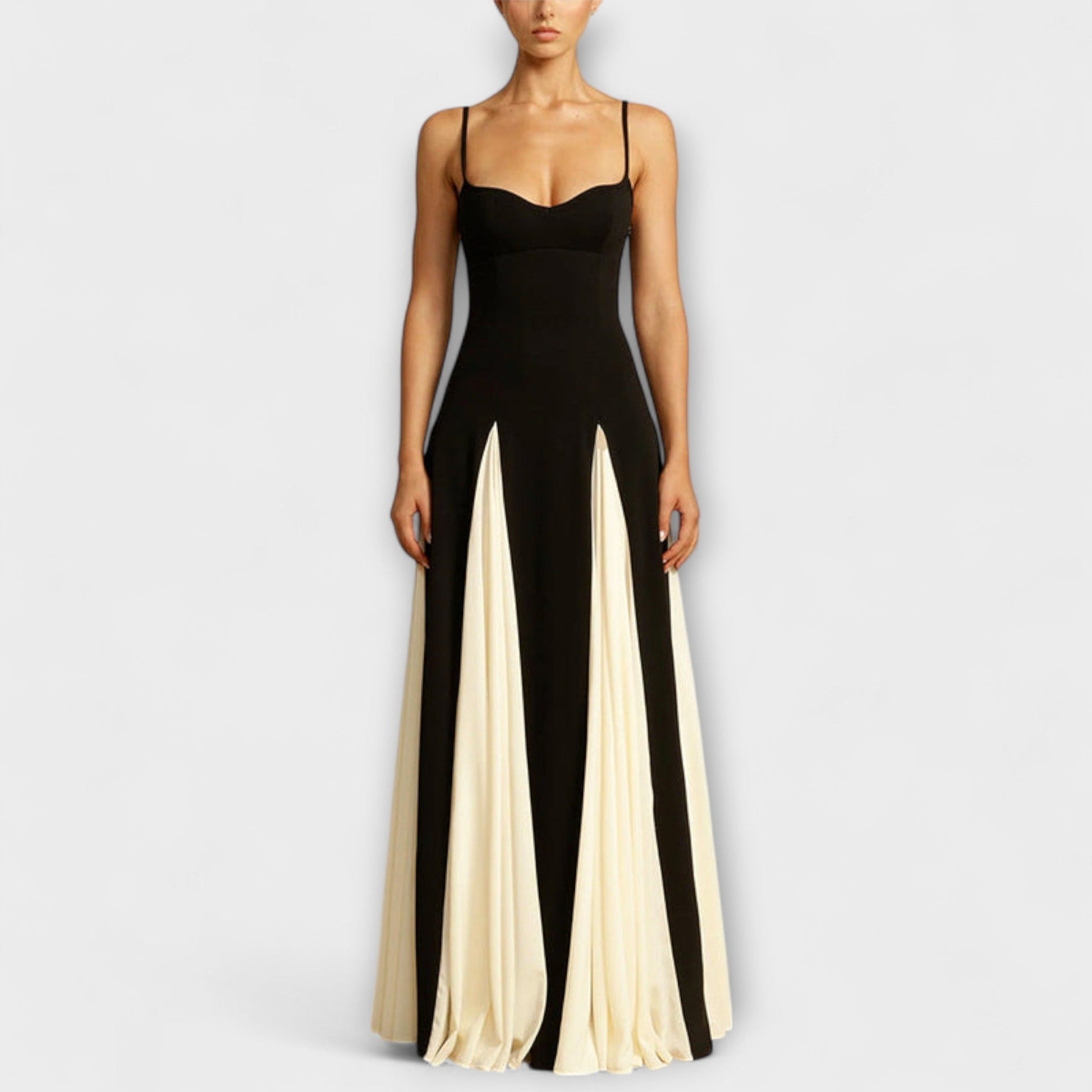 Elegant Floor Length Prom Dress with Tulle Details - Nocini