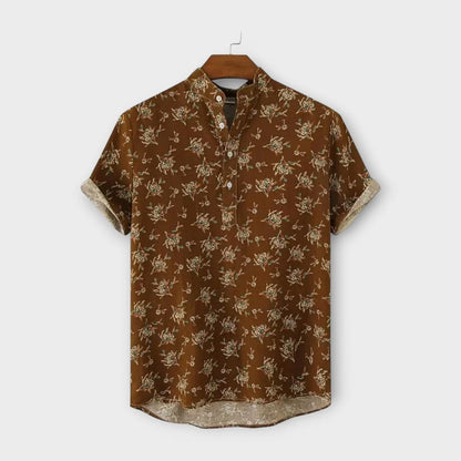 Casual Short Sleeve Floral Button Shirt