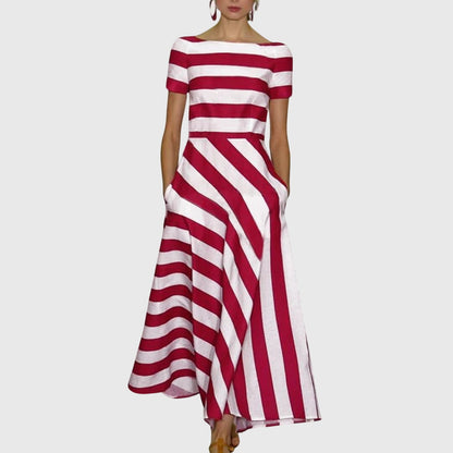 Classic Horizontal Line Dress - Olytrend