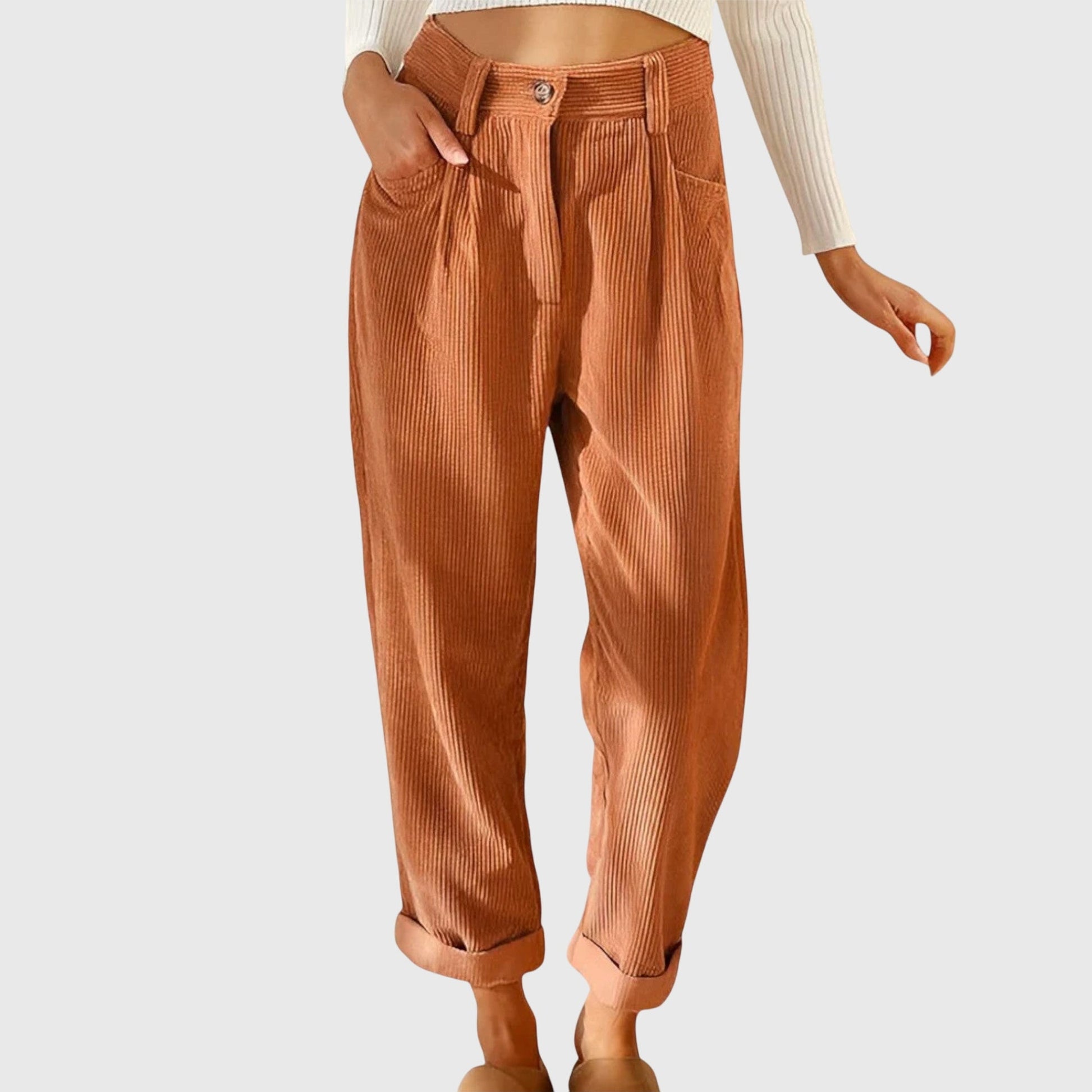 Jana - Slim Fit Corduroy Pants - Olytrend