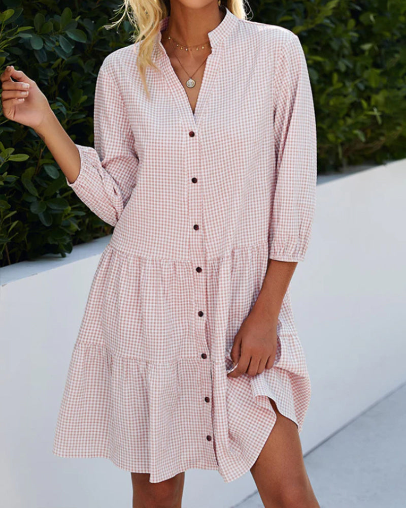 Classic Checkered A-Line Dress for Women