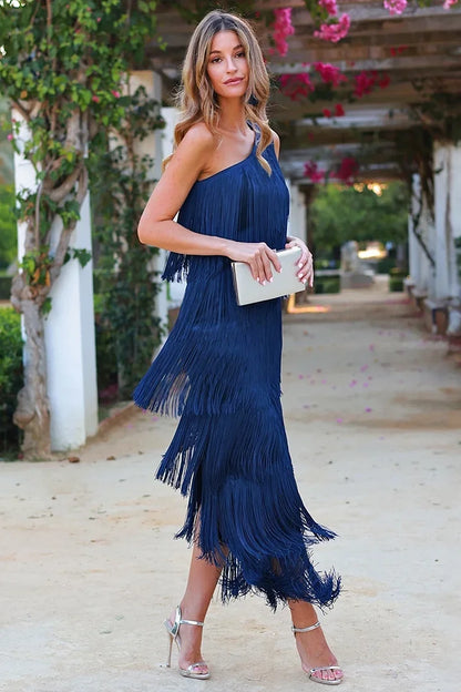 Elegant Asymmetrical Bridal Party Dress