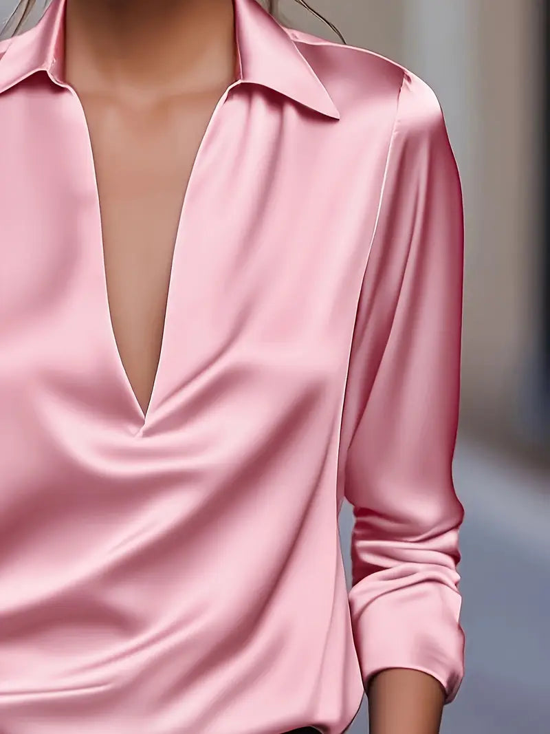 Luxury Deep V Neck Women's Blouse