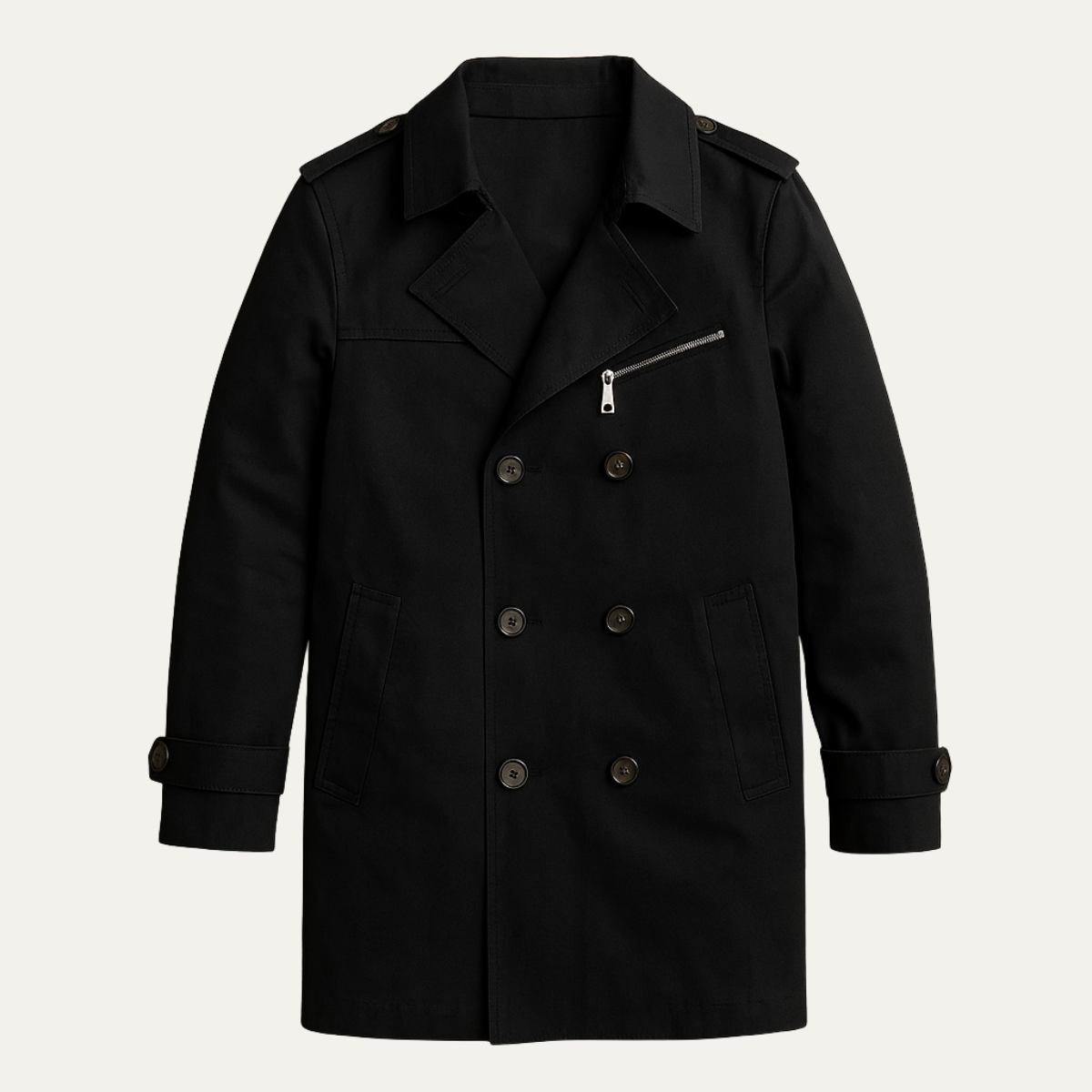 Classic Men's Double Breasted Water Repellent Trench Coat - Nocini