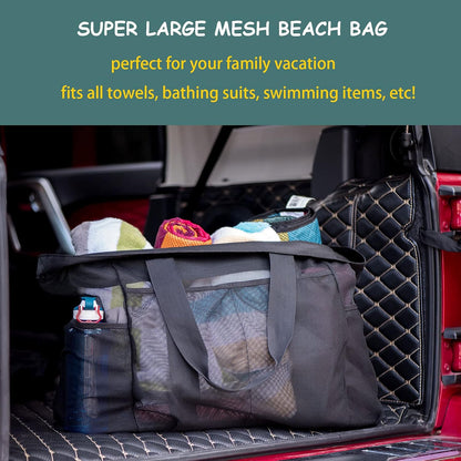 Large Waterproof Beach Bag with Zipper