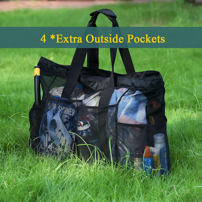 Large Waterproof Beach Bag with Zipper