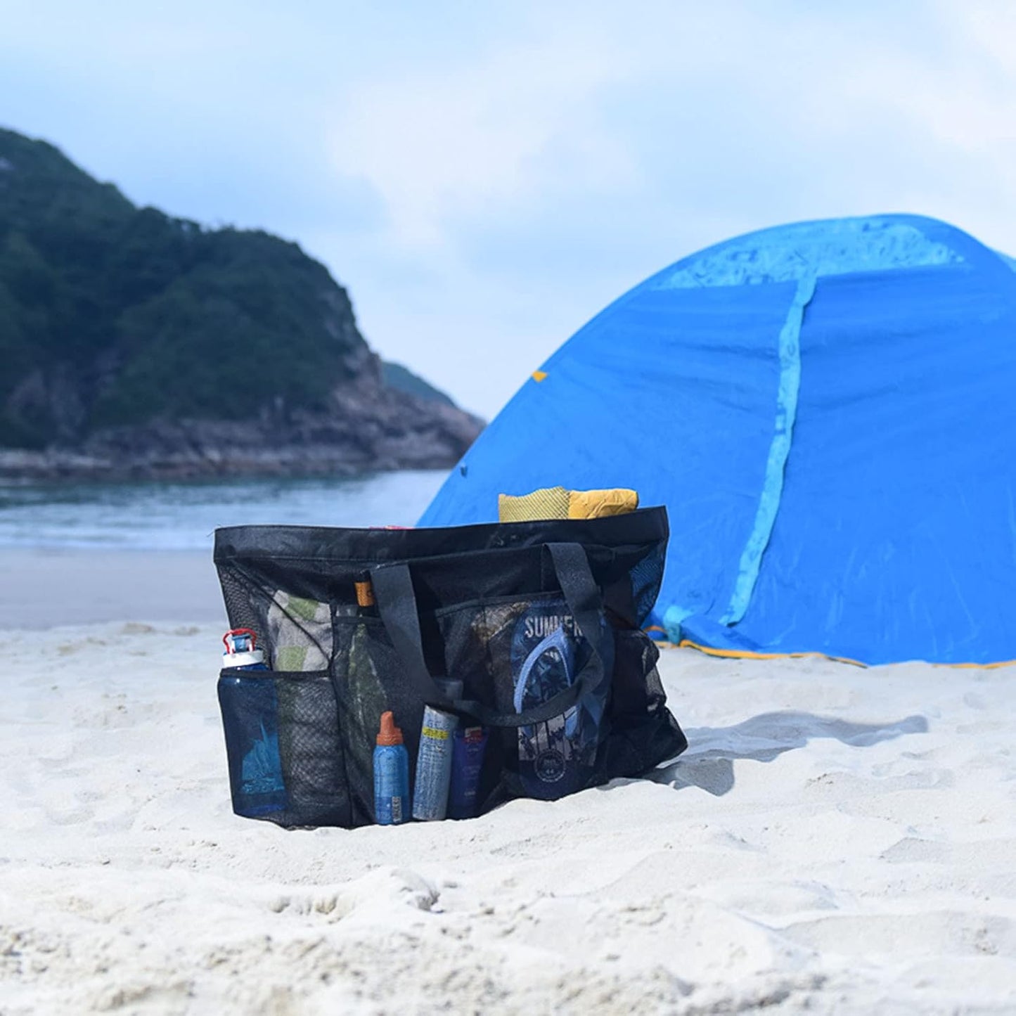 Large Waterproof Beach Bag with Zipper