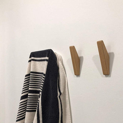 Minimalist Angled Wooden Wall Hook With Geometric Design