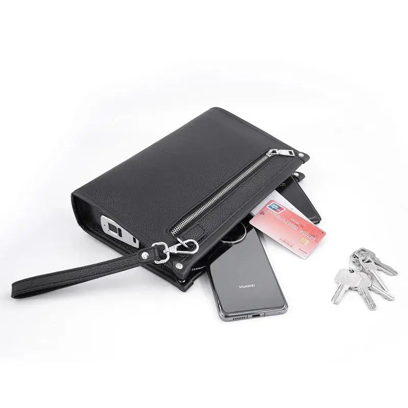 Men's Real Leather Executive Bag with Secure Lock