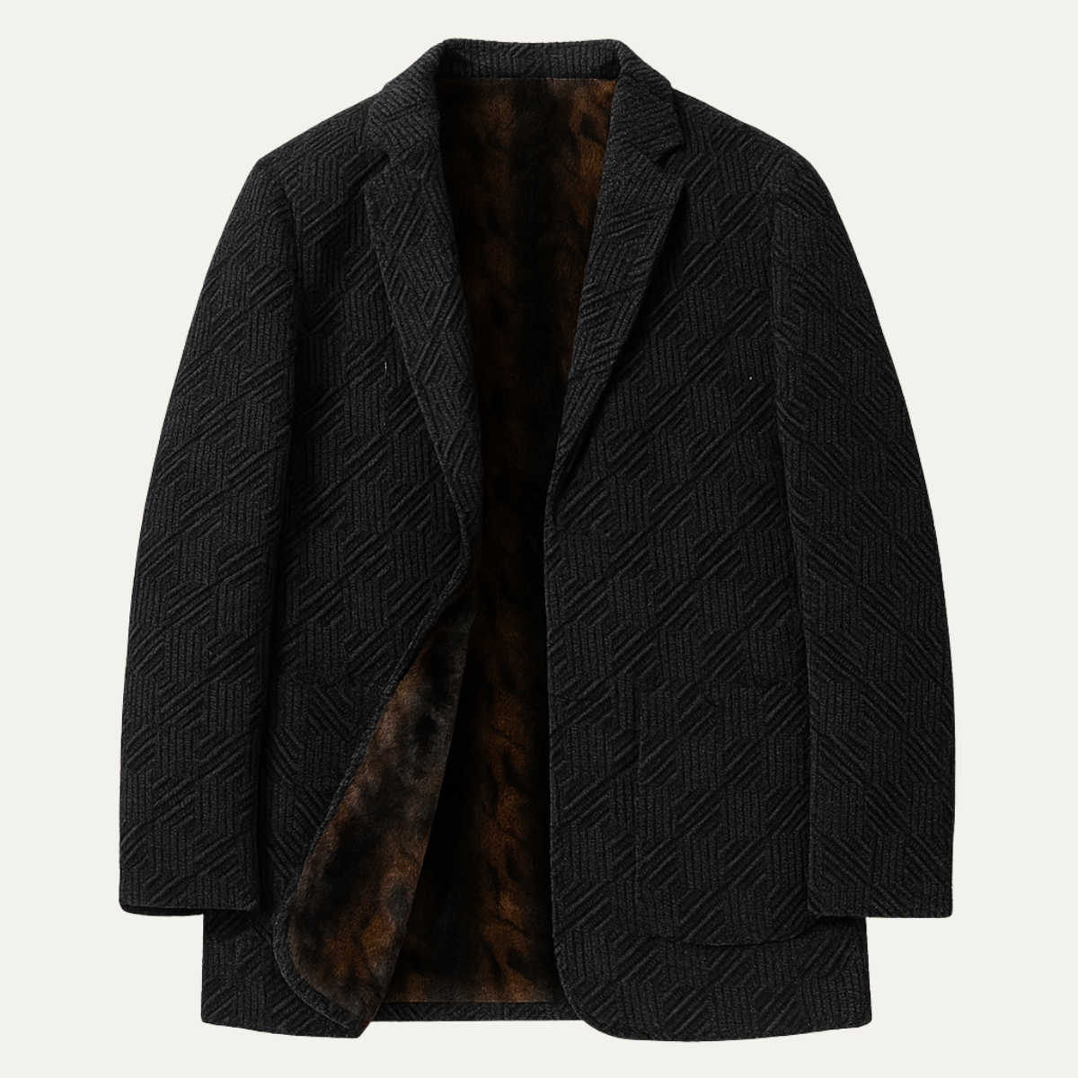 Warm Men's Chenille Blazer with Faux Fur Lining - Nocini