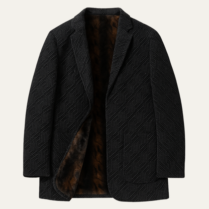 Warm Men's Chenille Blazer with Faux Fur Lining - Nocini