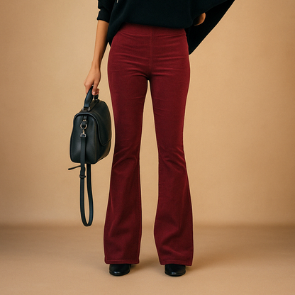 Wide Leg Corduroy Pants for Women Purple - Nocini