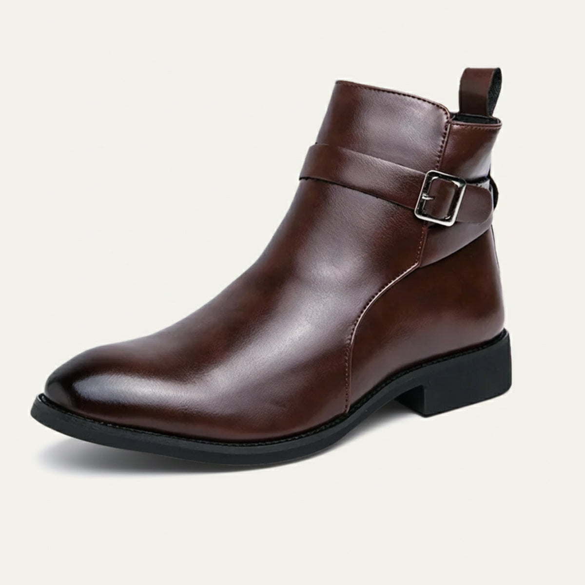 Men's Genuine Leather Side Zip Ankle Boots