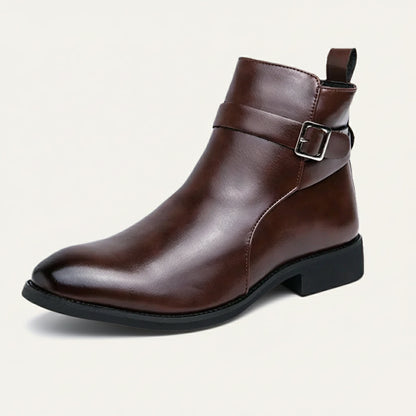 Men's Genuine Leather Side Zip Ankle Boots