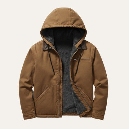 Thermal Men's Fleece Lined Hooded Winter Coat