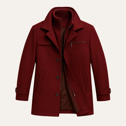 Waterproof Men's Long Coat with Adjustable Sleeves