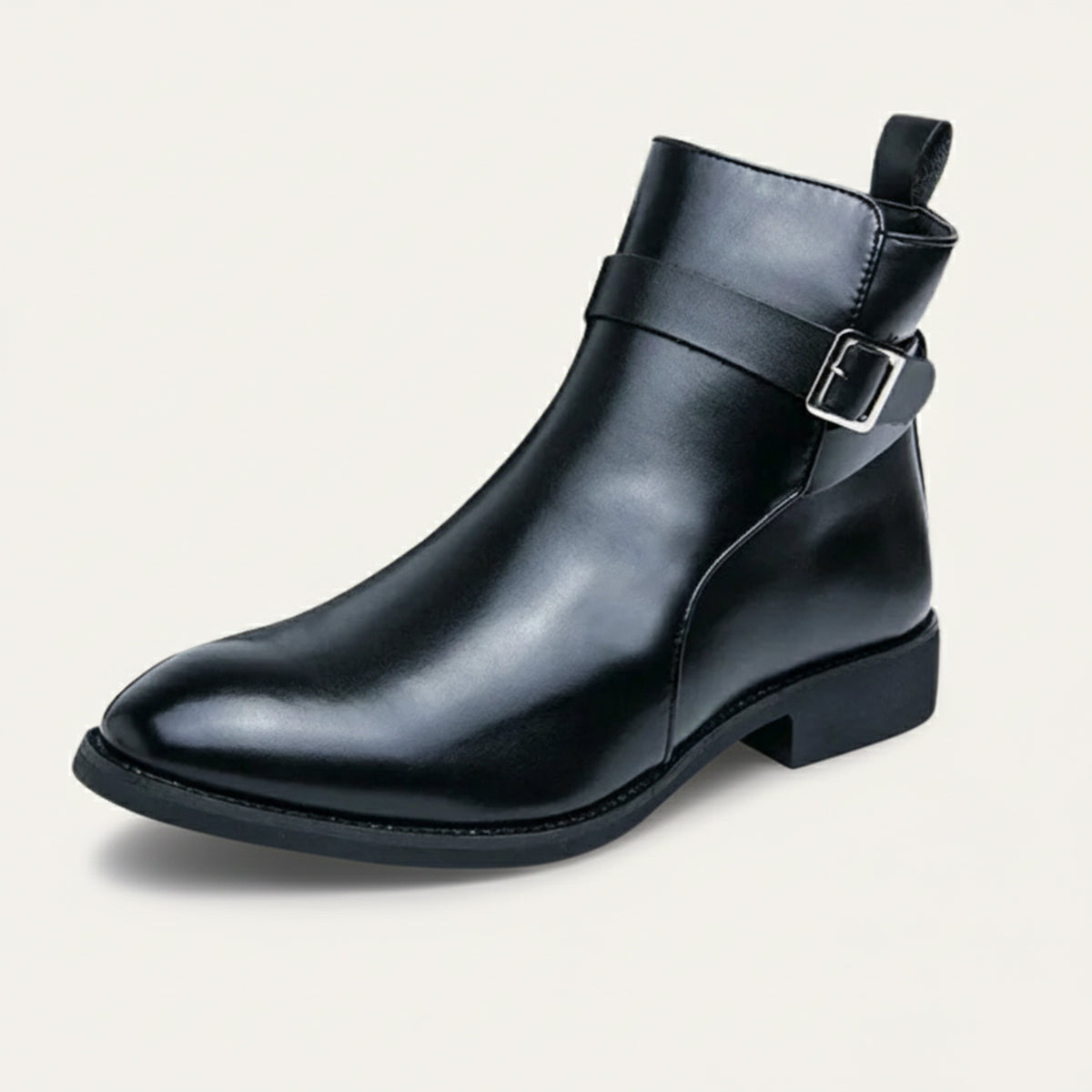 Men's Genuine Leather Side Zip Ankle Boots - Nocini