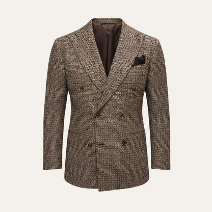 Classic Plaid Double Breasted Men's Blazer Jacket