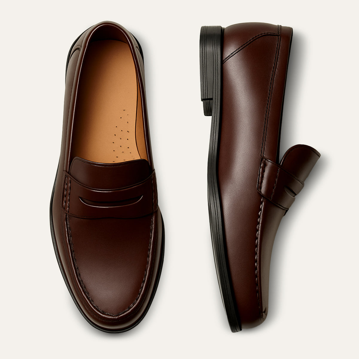 Classic Leather Slip On Loafers for Men