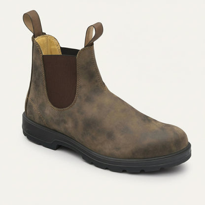 Classic Brown Leather Ankle Boots for Men - Nocini