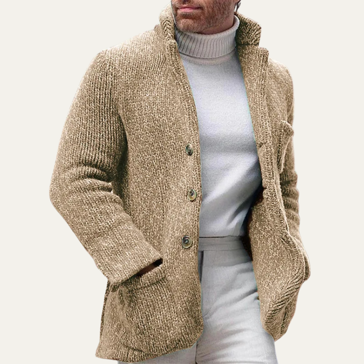 Men's Cozy Knit Button Cardigan Sweater
