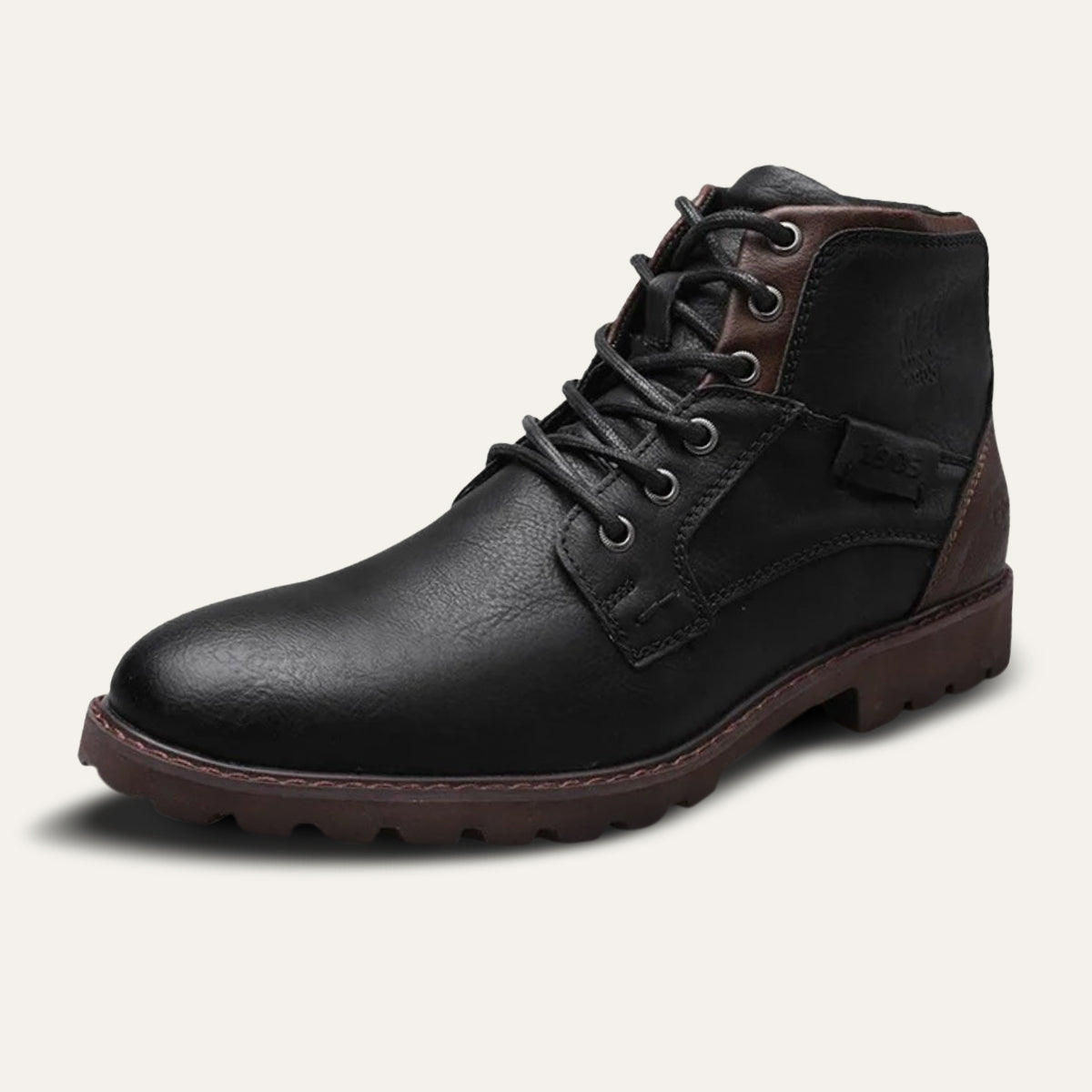 Tough Leather Military Style Ankle Boots