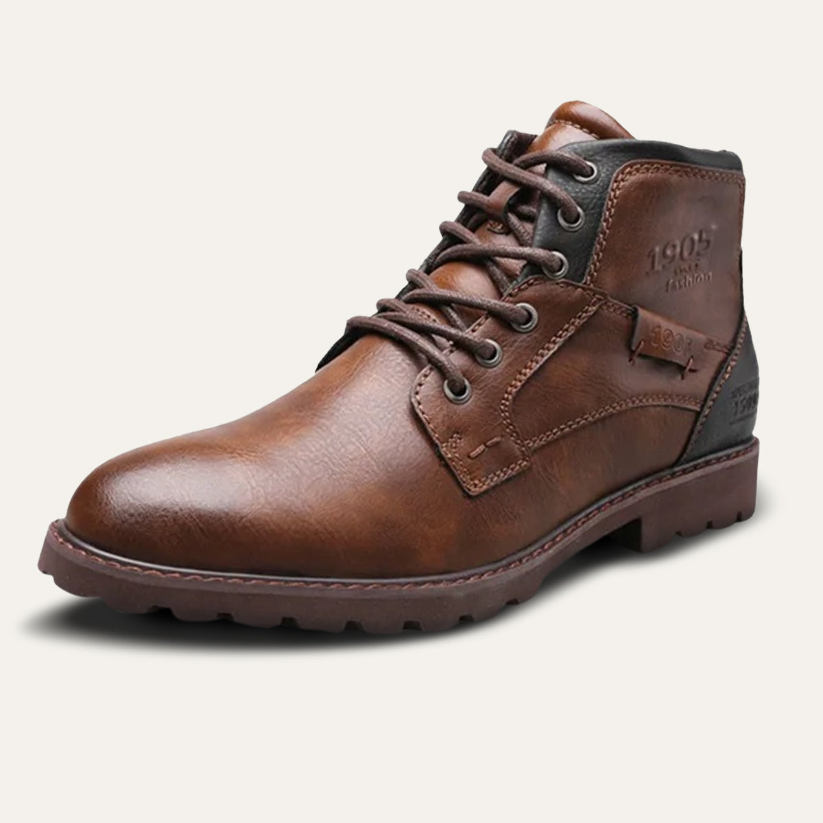 Tough Leather Military Style Ankle Boots