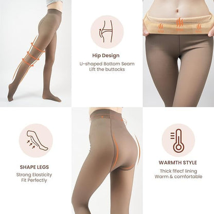 Fleece-lined Tights - Nova-Black-XS-Nora Luxe