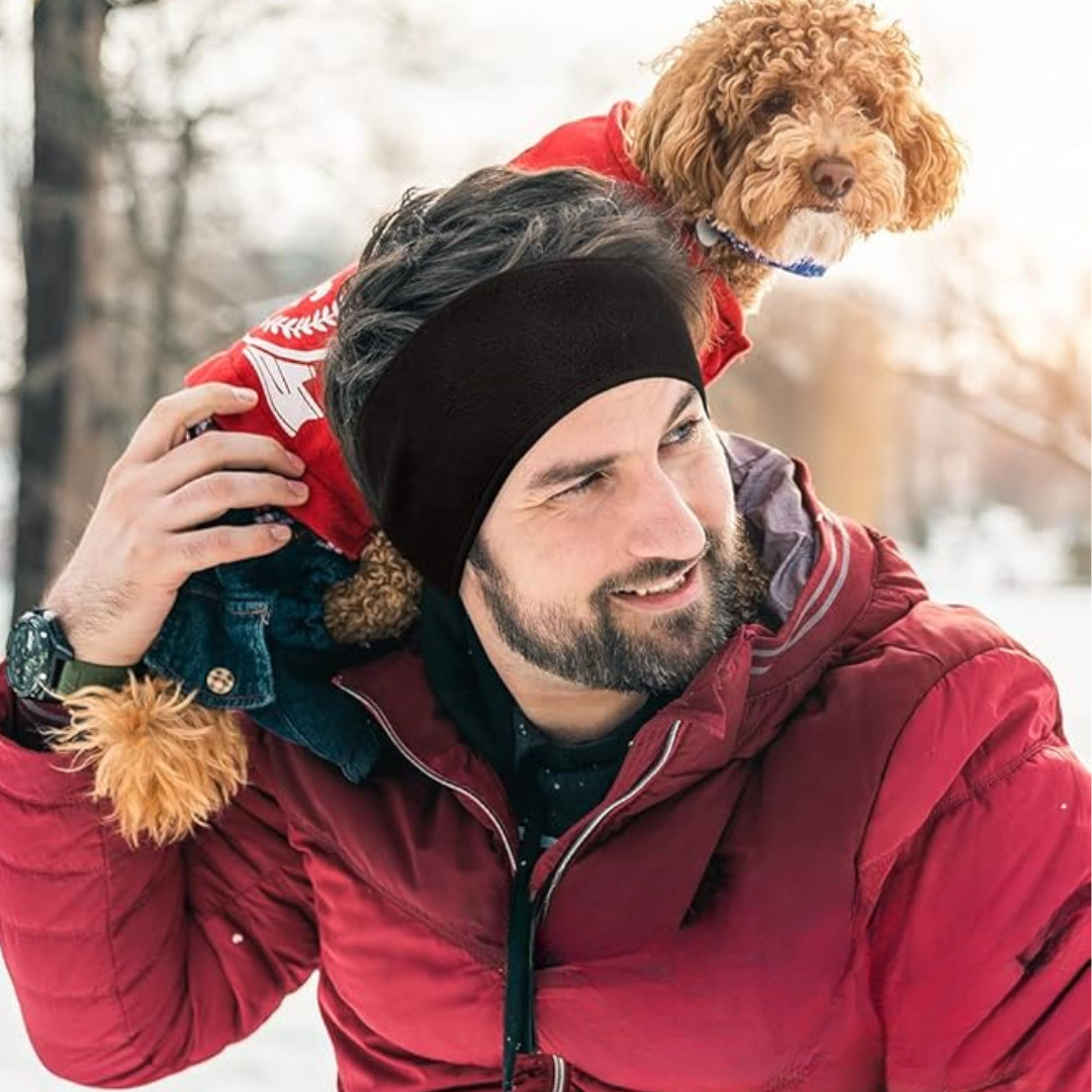 Fleece Winter Ear Warmers - Marco-Black-Nora Luxe