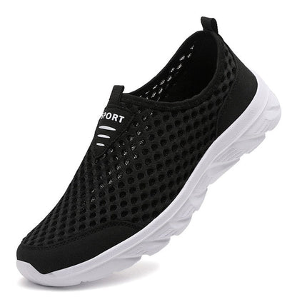 FlexAir Mesh | Orthopaedic Sneakers for Men without Laces-Black-6.0-Nora Luxe