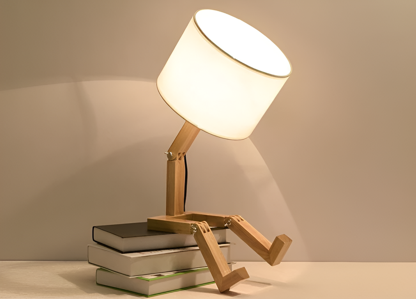Flexible Robot Desk Lamp made of Solid Wood – LumoBot-The Livary