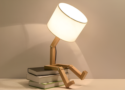 Flexible Robot Desk Lamp made of Solid Wood – LumoBot-The Livary