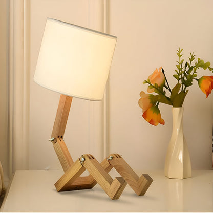 Adjustable Wooden Table Lamp LumoBot - Pexav