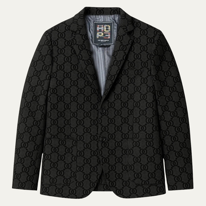 Classic Men's Large Houndstooth Office Jacket - Nocini