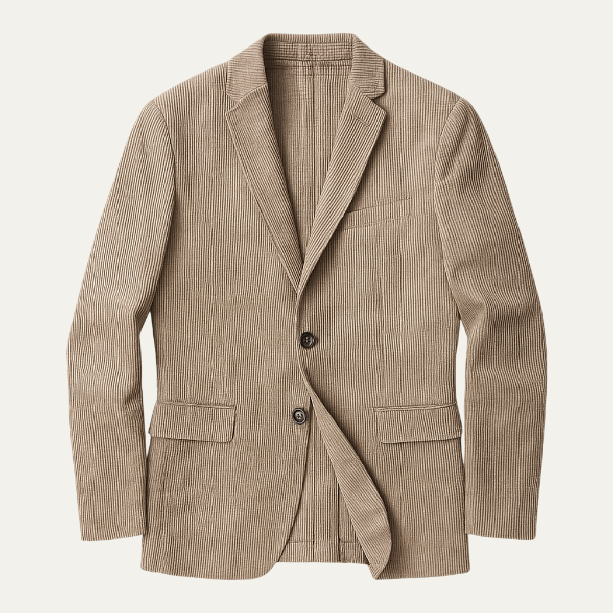 Slim Fit Brown Corduroy Suit Jacket - Nocini