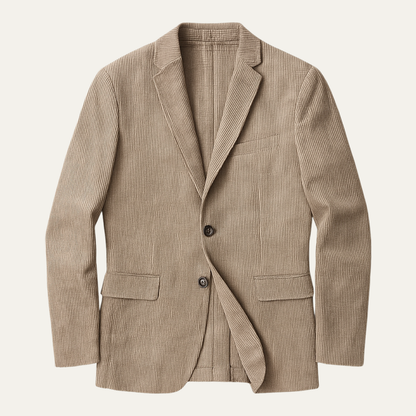 Slim Fit Brown Corduroy Suit Jacket - Nocini