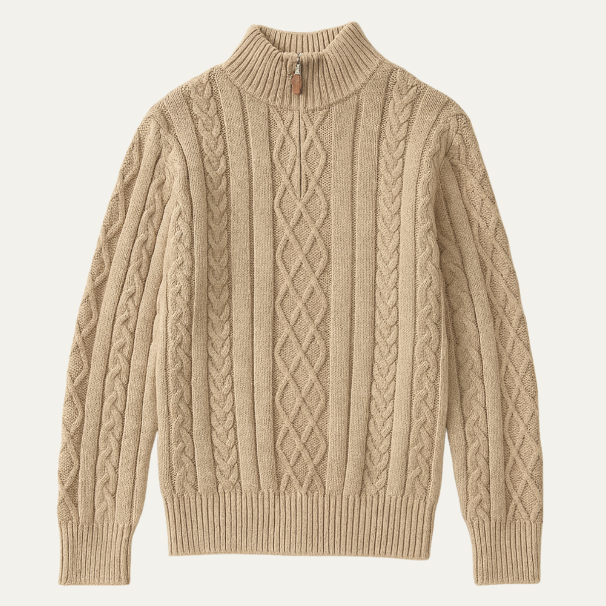Men's Thick Cozy Cable Knit Half Zip Sweater - Nocini