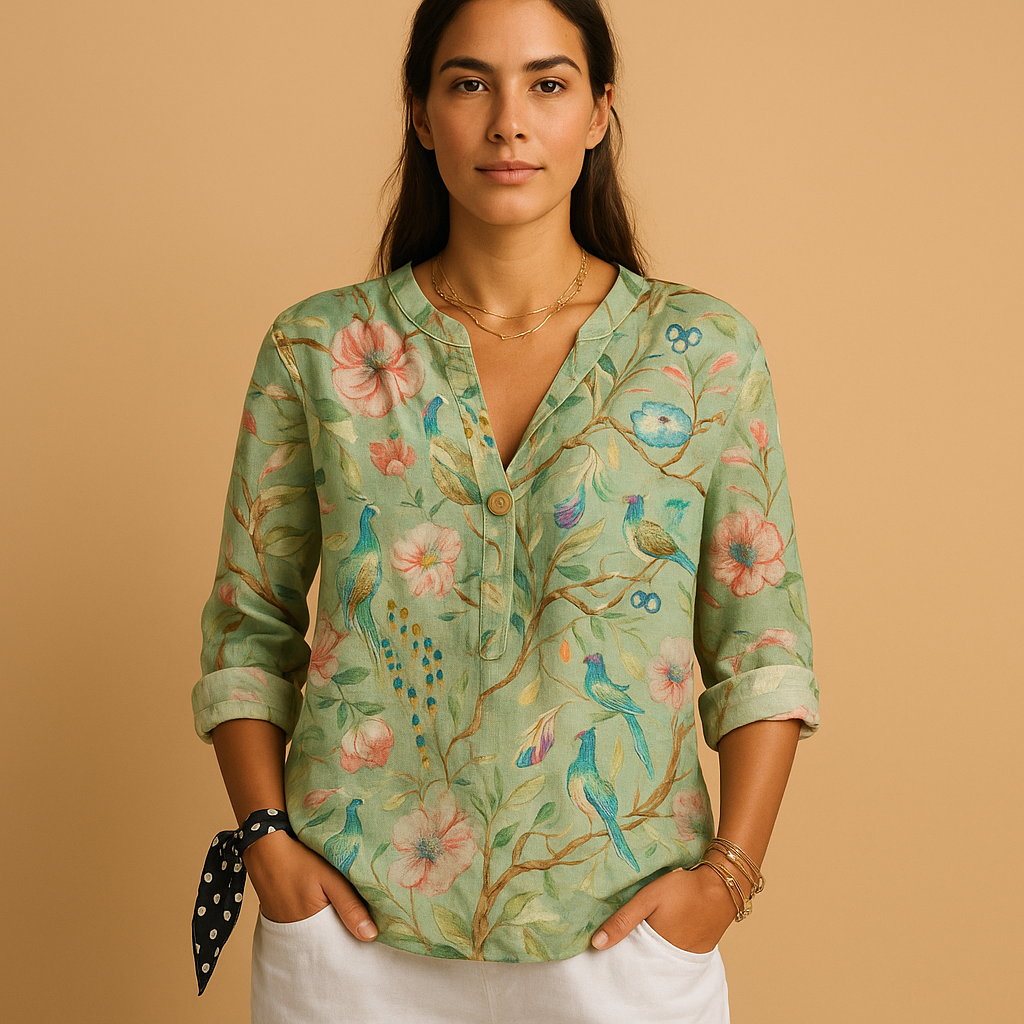 Pretty Womens Floral Button Down Shirt