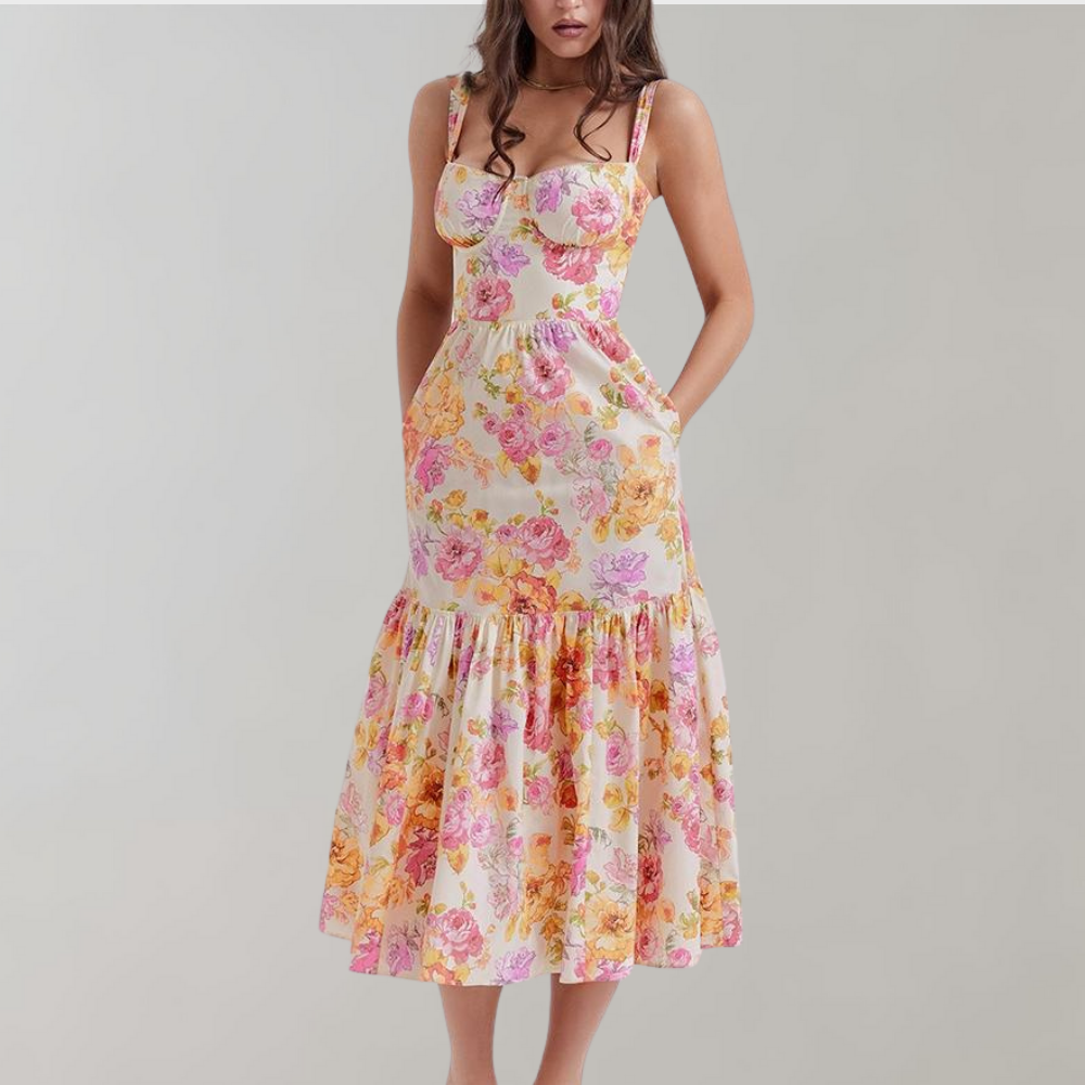 Pretty A-Line Knee Length Dress - Pexav