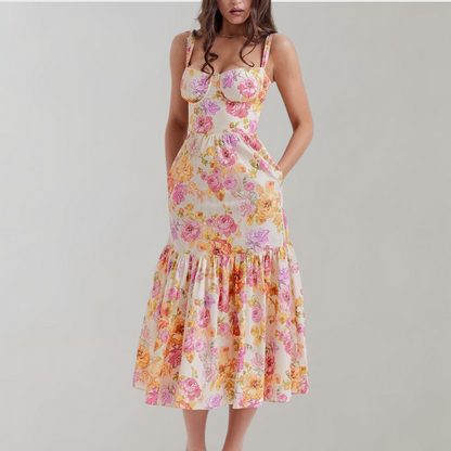 Pretty A-Line Knee Length Dress - Pexav