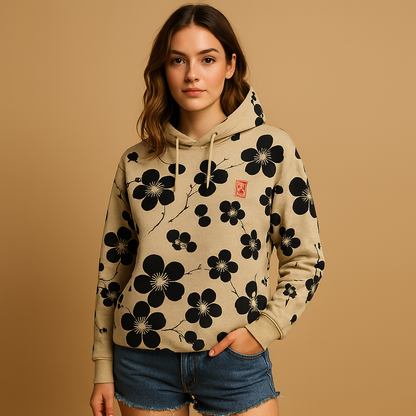 Women's Pretty Flower Hoodie Sweater - Nocini