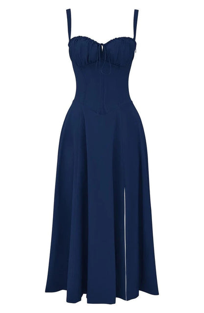 Floral Maxi Dress with Waist Definition - Fleur-Rose blossom-S-Nora Luxe