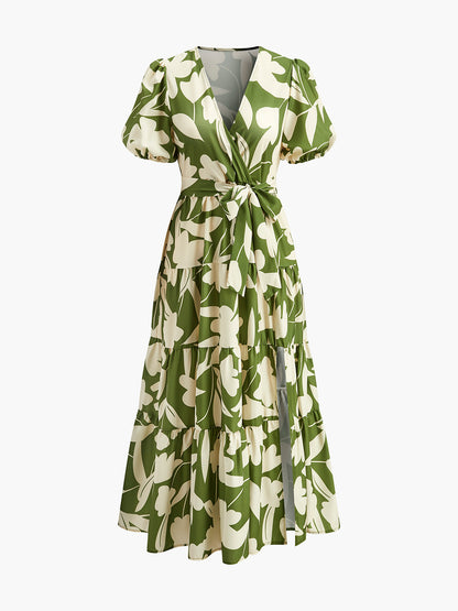 Pretty Patterned Waist Dress - Pexav