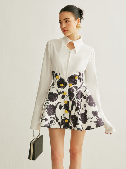 Pretty Flower Patterned Mini Skirt