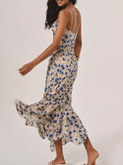 Vibrant Garden Print Maxi Summer Dress