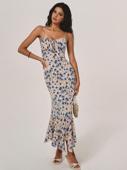 Vibrant Garden Print Maxi Summer Dress