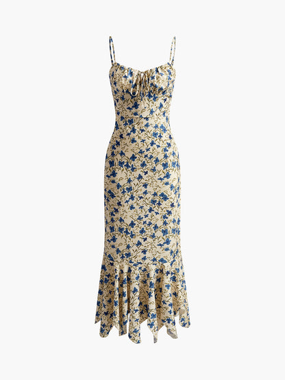Vibrant Garden Print Maxi Summer Dress
